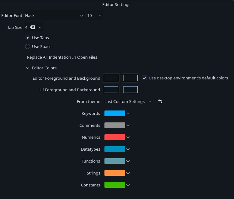 xSTAMINA Color Scheme Editor